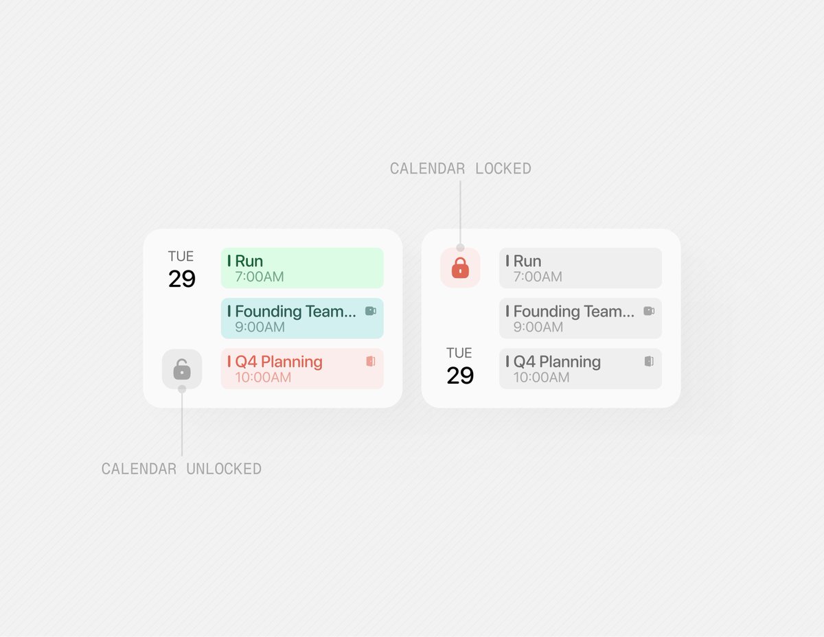 CJfromJBW's tweet image. Calendar widget with lock feature [concept]
