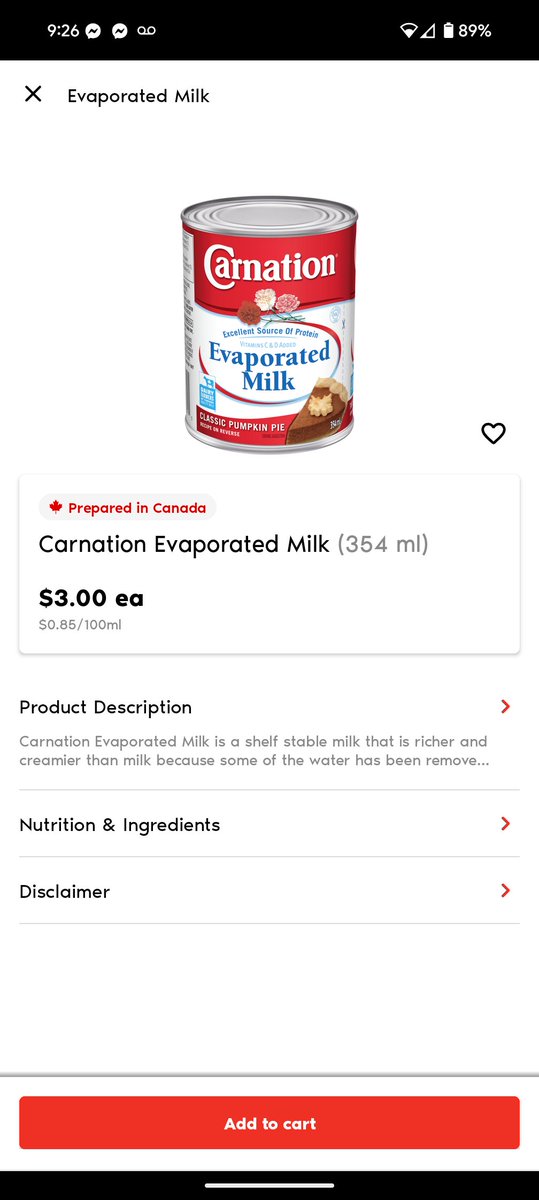 The price of canned milk is crazy high. 25 years ago when I worked at Dominion it was .69cents. it was priced at 2.50$ for the longest time. It's a NL staple.  Like how can people afford this?