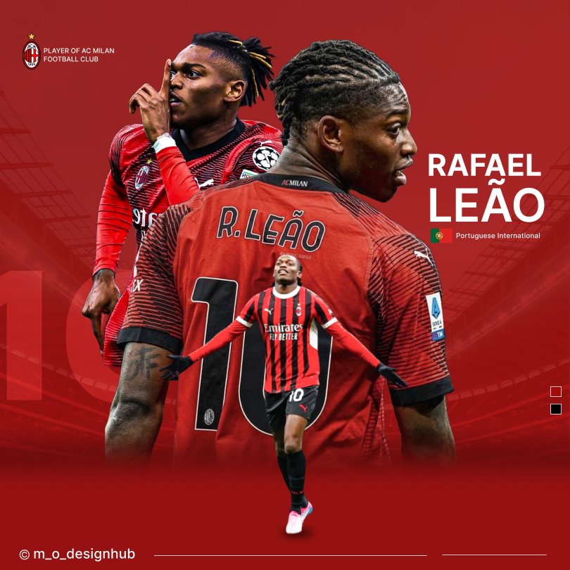 m_o_designhub's tweet image. Done cooking.
The final artwork is here 🖼️🔥
❤️🖤

 #ACMilan #Leao #designer #smsports #graphicdesign #footballart