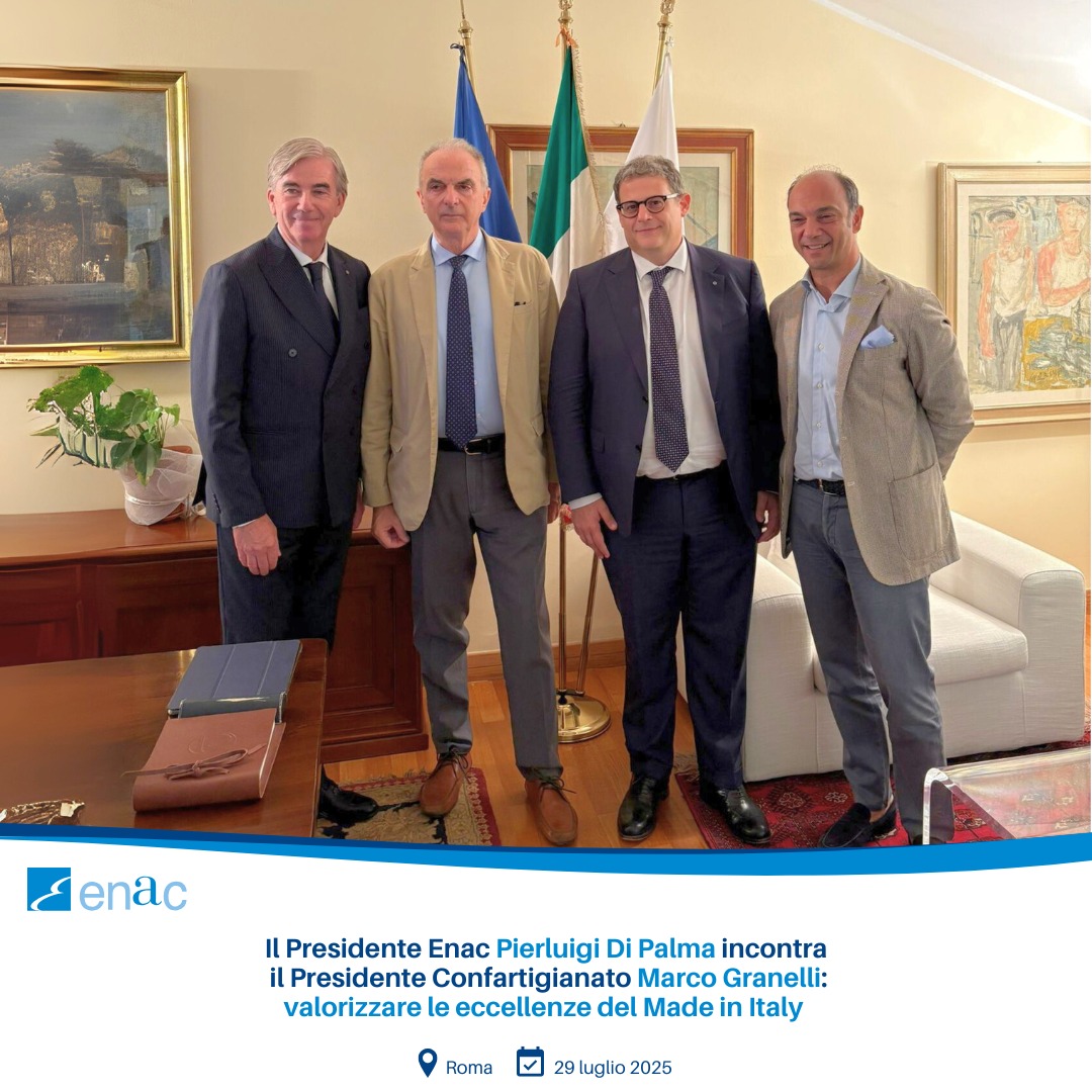 ENAC - Ente Nazionale per l'Aviazione Civile (@enacgov) on Twitter photo Incontro tra Presidente #Enac Di Palma e Presidente <a href="/confartigianato/">Confartigianato</a> Marco Granelli: confronto proficuo volto a esplorare future sinergie nel #SettoreAereo per promuovere #MadeInItaly e valorizzare sempre di più filiera comparto, vetrina strategica di questa eccellenza. Incontro tra Presidente #Enac Di Palma e Presidente <a href="/confartigianato/">Confartigianato</a> Marco Granelli: confronto proficuo volto a esplorare future sinergie nel #SettoreAereo per promuovere #MadeInItaly e valorizzare sempre di più filiera comparto, vetrina strategica di questa eccellenza.