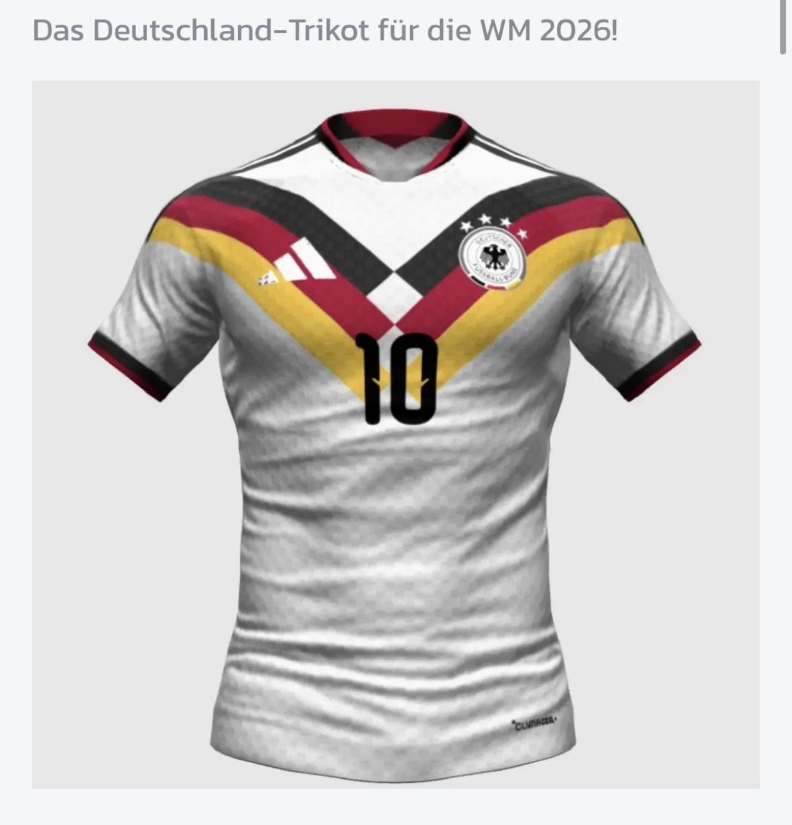 Crazy in 320 Tagen beginnt schon die WM 2026 ⚽️

Das Trikot ist aufjedenfall eine 10/10 🇩🇪