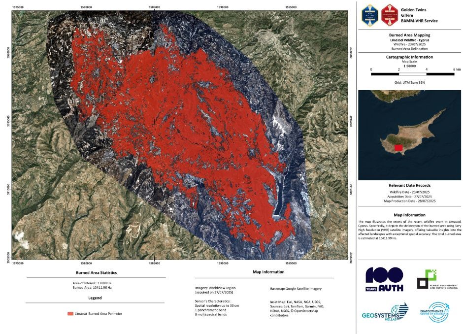 🌍ΕΡΑΤΟΣΘΕΝΗΣ: Νέα λεπτομερής χαρτογράφηση της καμένης έκτασης στη Λεμεσό με δορυφορική εικόνα υψηλής ανάλυσης 30 cm
🔗Για περισσότερα: shorturl.at/rFV8m
#ERATOSTHENESCoE #CUT #RemoteSensing #WorldViewLegion #GTFire #ForestFires #Cyprus #Geospatial #EarthObservation