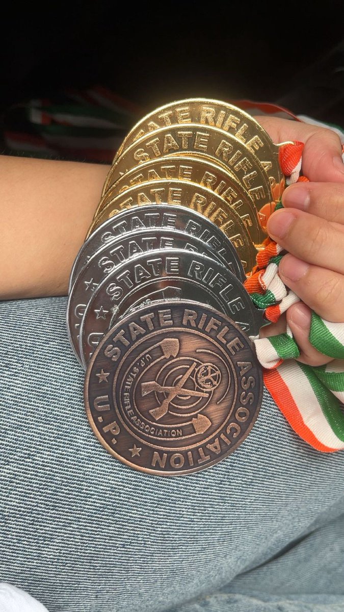 Armyschool90980's tweet photo. 🏅 Proud moment! Devina (Class XI-D) from APS Bareilly shines at the 28th Pre-UP State Shooting Championship held at Dr. Karni Singh Range, New Delhi, winning 4🥇, 3🥈 & 1🥉!
Organized by UP State Rifle Association (Lko), 23–28 July.
#ChampionInMaking #APSBareilly #ShootingStar https://t.co/SS6fbVtvoC