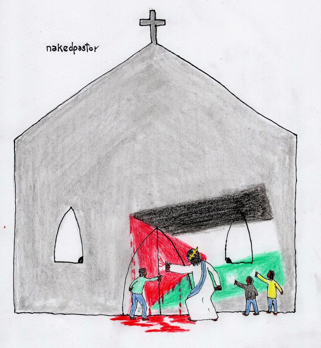 I call this Jesus and Kids Graffiti. 

Hold the Church accountable.

This original drawing is available.