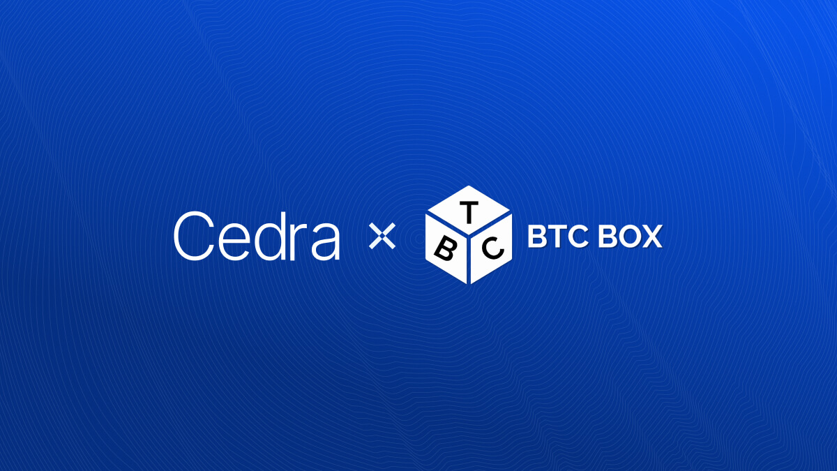 Cedra × <a href="/btc_box_/">BTC BOX</a>

We’re teaming up with BTC BOX, creators of the first physical crypto price tracker — a sleek, customizable device for those who appreciate both timing and token value.

Together, we’re exploring how hardware and Web3 infrastructure can connect to elevate user