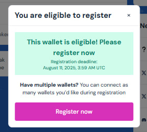 DerrickMaestros's tweet photo. ✅ Just confirmed for the $HYPER Season 2 drop!
If you used @hyperlane between Mar 1 – Jun 28 and bridged $3+, you might be eligible too.
Real users, real rewards — onchain loyalty finally paying off 💥
🗓 Claims go live August 18
🔗 https://t.co/J5HPTTPe4v
#HYPERdrop #Hyperlane #BridgeSeason #OnchainAlpha