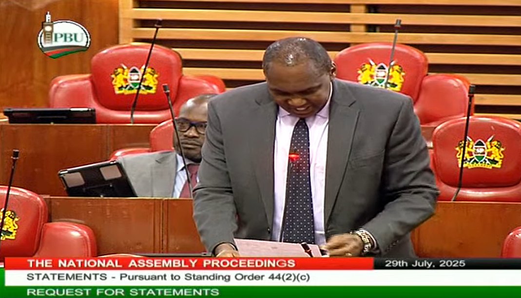 Hon. Kareke Mbiuki seeks a statement from the Departmental Committee on Blue Economy regarding the Stalled construction of Thambo and Kanjogu Dams in Tharaka Nithi County. #BungeLiveNA.