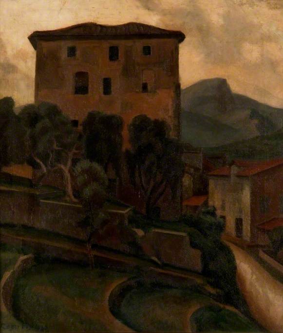 AnaLolaNeva's tweet image. Roger Eliot Fry (1866–1934) 
&quot;Large house with terrace&quot;, 1920