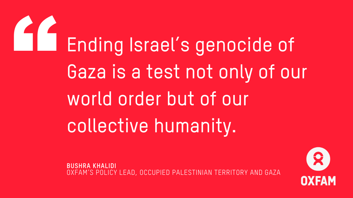 Israel’s genocide has thrown Gaza into the final chaotic stages of a full-blown human catastrophe. Today’s IPC warning of an unfolding famine must finally rouse the international community to act with a clarity and resolve that has so far been beyond it.

oxfam.org/en/press-relea…