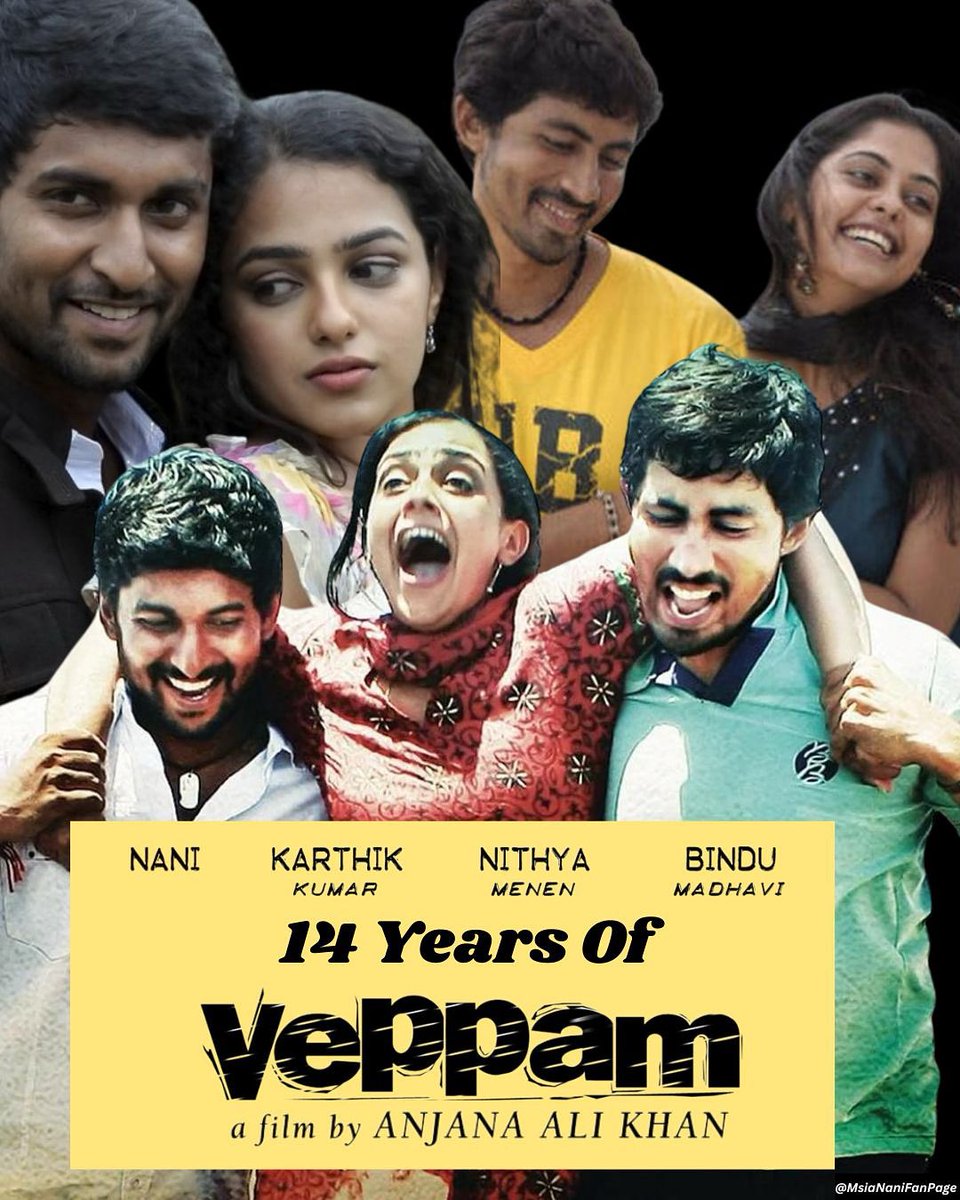 MalaysiaNaniFC's tweet photo. #14YearsOfVeppam / #14YearsForSega ~ A film that revolves around 3 best friends in the slum area with an engaging screenplay and turn and twist ❤️.
#Nani #TheParadise #NithyaMenon #IdlyKadai @NameisNani @MenenNithya #Veppam #Sega https://t.co/rD4bfvTDF0