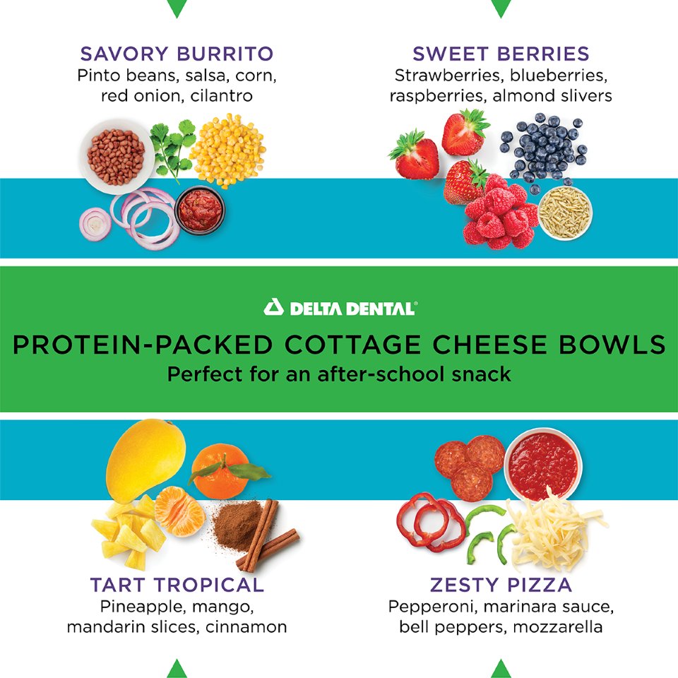 Protein-rich cottage cheese bowls can be created with a variety of flavors, so there is one to satisfy any child. 🥣