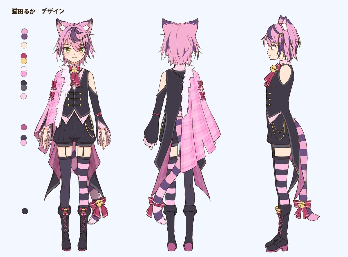 【お仕事宣伝】
現在活動中のVTuber、篠雲のの、黒斗ゆうみ、猫田るかのデザインとLive2D用立ち絵を担当しました！立ち絵やスチル絵以外にもLive2Dも引き受けられますので依頼に興味のある方は是非プロフィールからご連絡ください！
#VTuberの三面図が見たい