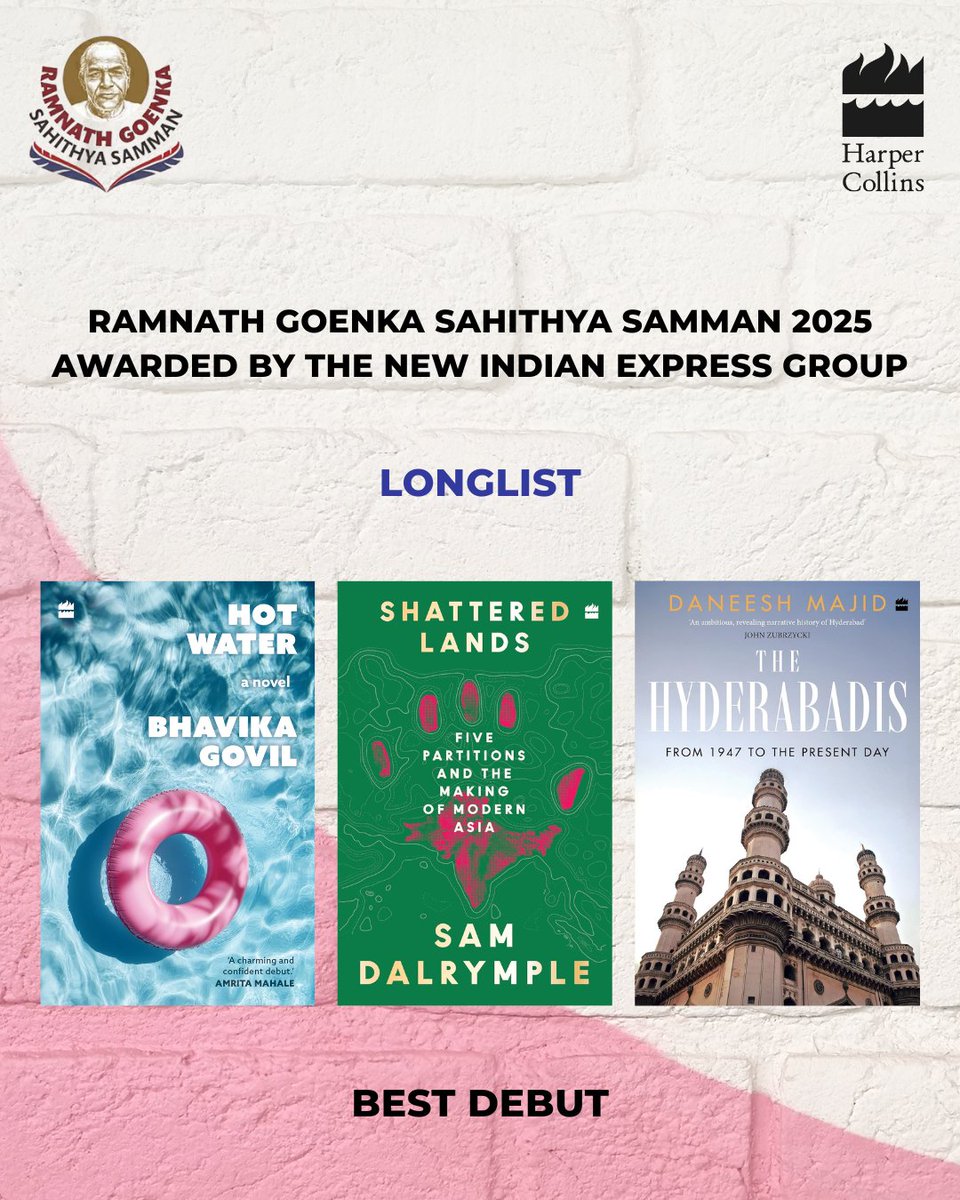 HarperCollins (@harpercollinsin) on Twitter photo We are delighted to share that several of our titles have been longlisted for the Ramnath Goenka Sahithya Samman 2025, given by The New Indian Express Group across categories!
-Best Fiction
#TheElsewhereans by #JeetThayil
-Best Debut
#HotWater by <a href="/Bhavikagovil/">Bhavika Govil</a>
#ShatteredLands We are delighted to share that several of our titles have been longlisted for the Ramnath Goenka Sahithya Samman 2025, given by The New Indian Express Group across categories!
-Best Fiction
#TheElsewhereans by #JeetThayil
-Best Debut
#HotWater by <a href="/Bhavikagovil/">Bhavika Govil</a>
#ShatteredLands