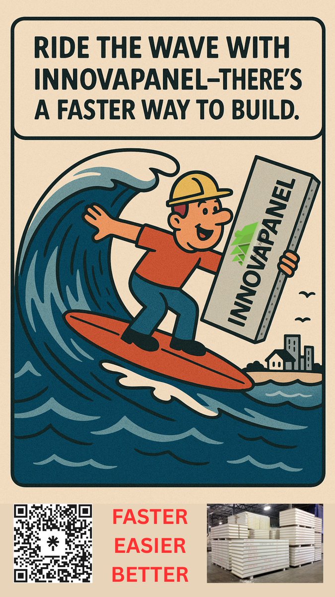 InnovaPanel's tweet image. 🌊Ride the Wave with #InnovaPanel! 🏄‍♂️💨
There’s a faster, smarter way to build &amp;amp; it starts with #structuralinsulatedpanels.
Stronger. Quicker. More efficient
🏗️ Ditch delays
🔥 Surf past setbacks
💡 Build better
#RideTheWave #SIPs #FastBuilds #Construction #Architect #Contractor
