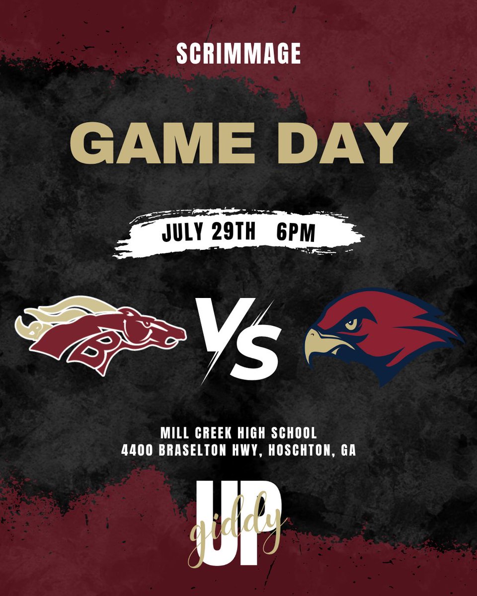 Scrimmage TONIGHT at Mill Creek! Come get your first look at your 2025 Lady Broncos! #GiddyUp