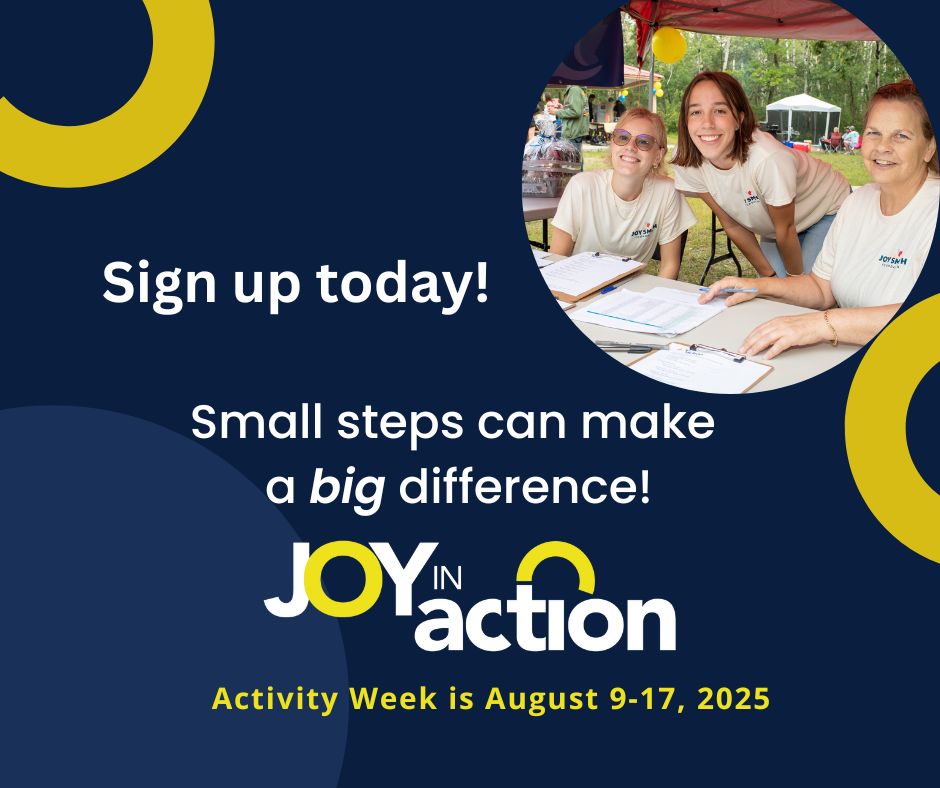 #JoyInAction Activity Week is just around the corner! There’s still plenty of time to join! Sign up today. Raise funds &amp; #awareness to #preventhumantrafficking in YOUR #community! 🏃‍🚶🚲Small steps make a BIG difference. Sign up for free at joyinaction.ca! 

 #JIA