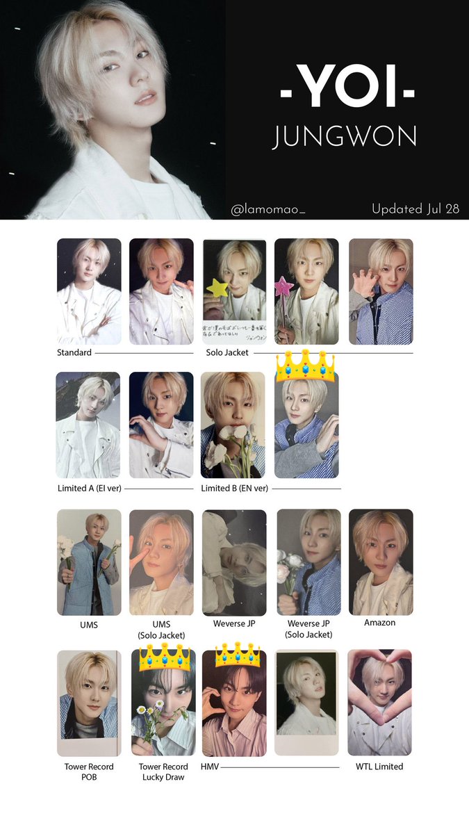 m_chan209's tweet photo. ENHYPEN 宵 YOI トレカ 交換

譲)写真1.2枚目

求)写真3枚目👑じょんうぉん
　　HMVラキドロは同種または
　　タワレコラキドロじょんうぉん

お心当たりのある方はお気軽にリプまたはDMお願いします🥺
#enhypen交換 https://t.co/emTwig4ooE