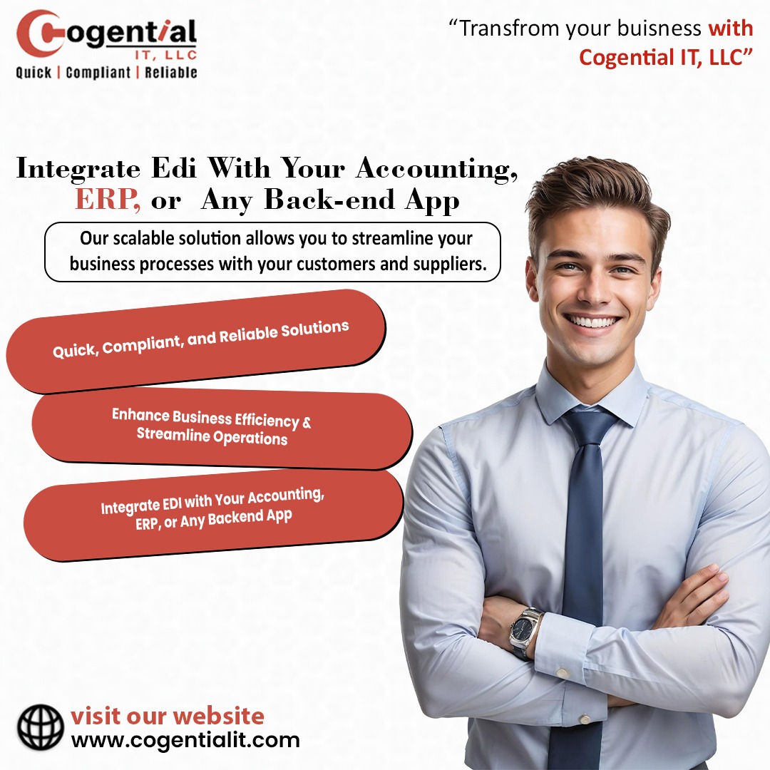 cogential's tweet image. or backend apps to streamline operations and improve supplier/customer communication.

Visit for more details.
☎ 1-307-699-6546
🌍 cogentialit.com

#ediintegration #accountingapp #backendtools #quickservice #streamlinebiz #reliabletech #erpconnectors #digitaltrade