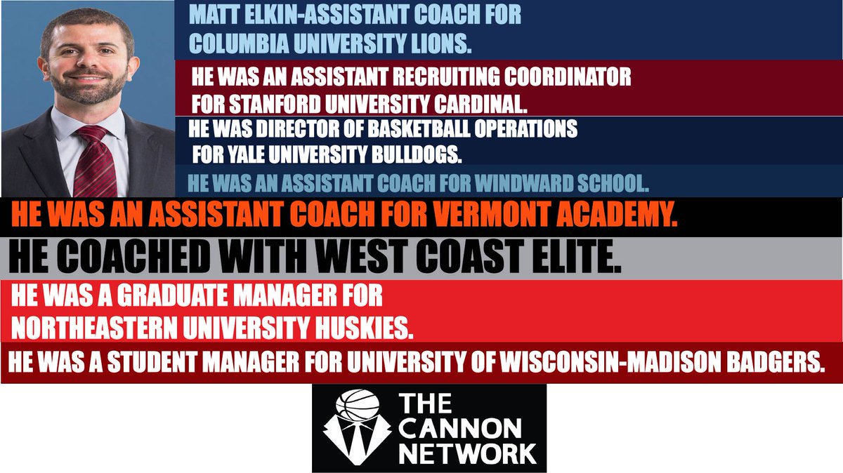 The Cannon Network🏀 (@cannon_network) on Twitter photo Today's <a href="/Cannon_Network/">The Cannon Network🏀</a> coach of the day on men's side is <a href="/CoachElkin/">Matt Elkin</a> <a href="/CULionsMBB/">Columbia Men’s Basketball</a> . He is an assistant coach for Lions and is another #teammanager success story. thecannonnetwork.com #basketball #TheCannonNetwork Today's <a href="/Cannon_Network/">The Cannon Network🏀</a> coach of the day on men's side is <a href="/CoachElkin/">Matt Elkin</a> <a href="/CULionsMBB/">Columbia Men’s Basketball</a> . He is an assistant coach for Lions and is another #teammanager success story. thecannonnetwork.com #basketball #TheCannonNetwork