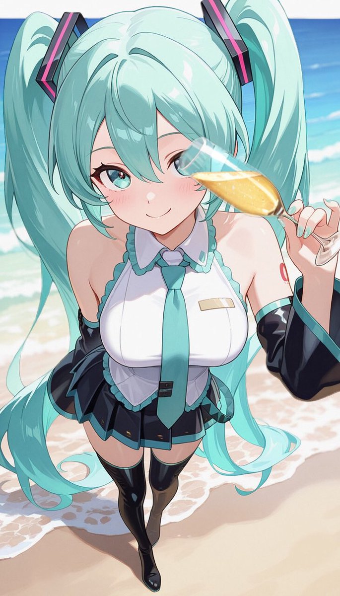 markn3's tweet image. #HatsuneMikuArt #初音ミク #wine #champagne