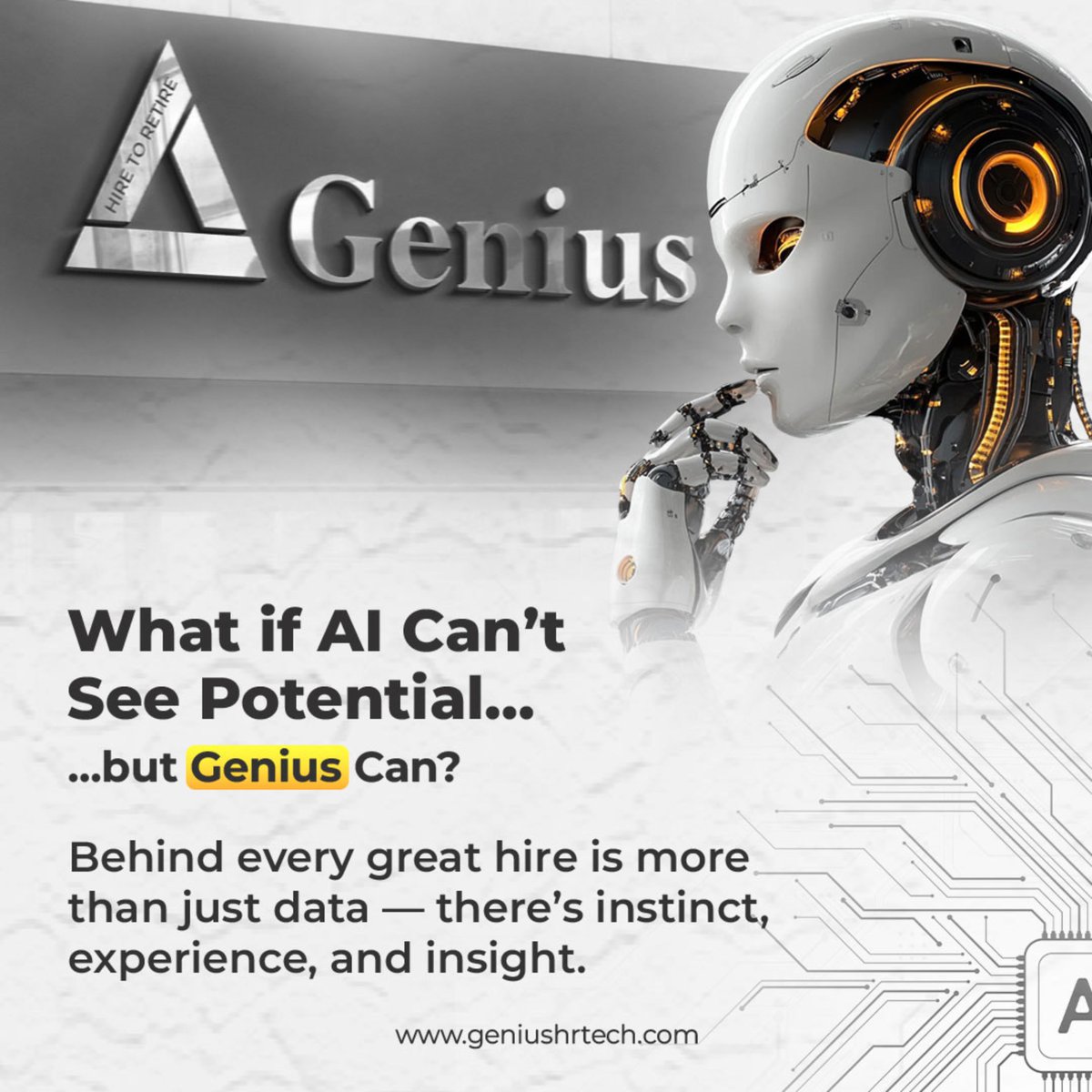 GeniusHRTechLtd's tweet image. In a world driven by algorithms, it’s time to rethink hiring.

Because real talent isn’t just keywords—it’s passion, growth, and the human spark that machines can’t measure.
Let’s go beyond automation. Let’s hire with insight.
#BeyondTheAlgorithm #GeniusHRTech #HumanFirstHiring