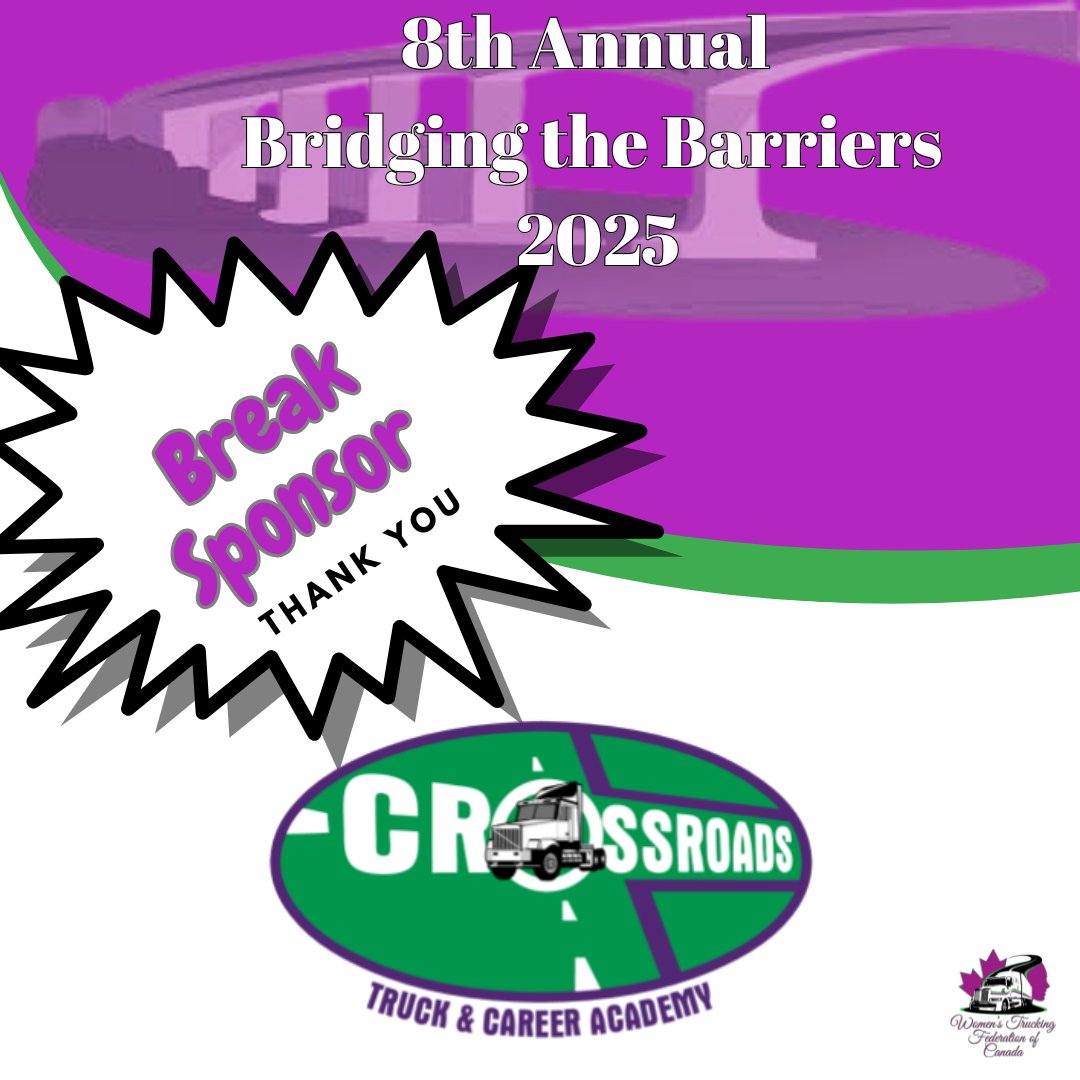 Thank you Crossroads Truck &amp; Career Academy for sponsoring this years Bridging the Barriers Conference. Full details, registration and sponsorship information wtfc.ca/8th-annual-bri…
#btb2025 #bridgingthebarriers #WTFC #ontario #thankyouforyoursupport