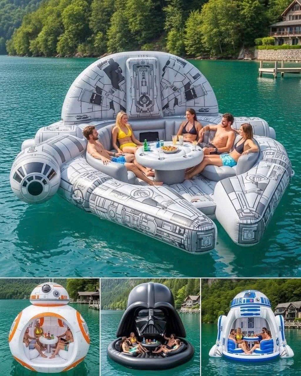 La birra está fría, el sol perfecto… pero los colegas están discutiendo si Grogu podría surfear 😜🌊🍺🌞💚 #StarWars #VeranoFriki