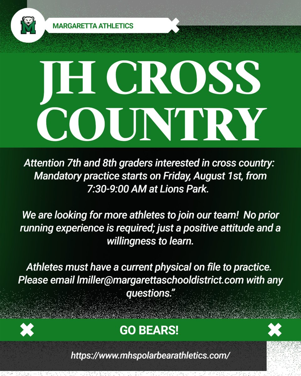 Junior High Cross Country Starts Friday! Please spread the word as we are looking for a few more athletes to join the program!