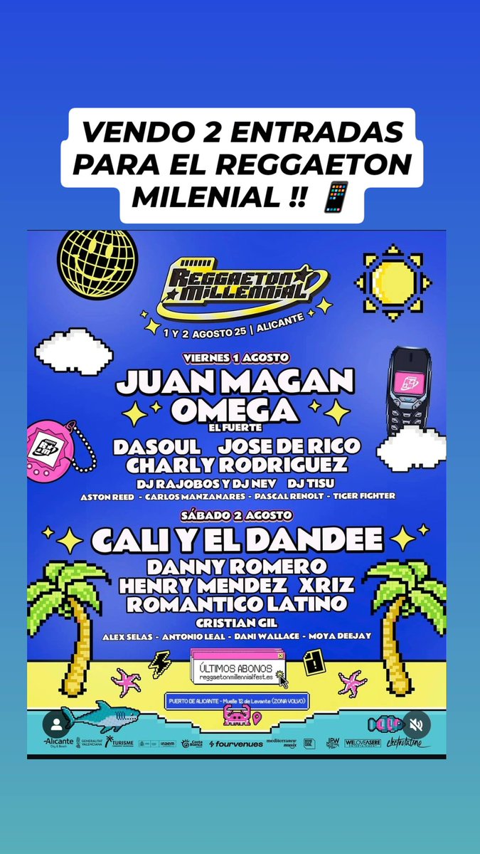 VENDO 2 ENTRADAS PARA EL REGGAETON MILENIAL !! 📱