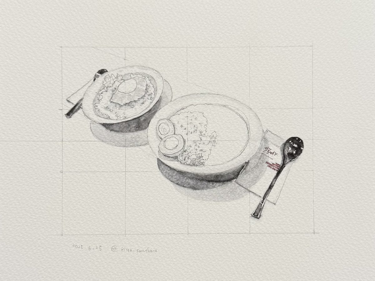 uwatercolor_uwc's tweet photo. おいしいテーブル
喫茶サンシャイン
サンシャイン特製ビ���フカレーとカレーピラフ目玉焼きのっけおいしい😋
watercolor on paper #watercolor #brushpendrawing #kuretake #絵 #アナログ #イラスト #水彩イラスト #純喫茶コレクション #喫茶サンシャイン https://t.co/EteOtvxy1E