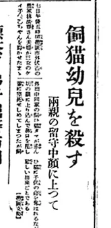 なんとなく昔の新聞を調べてたら衝撃的な猫の事件を見つけた。 