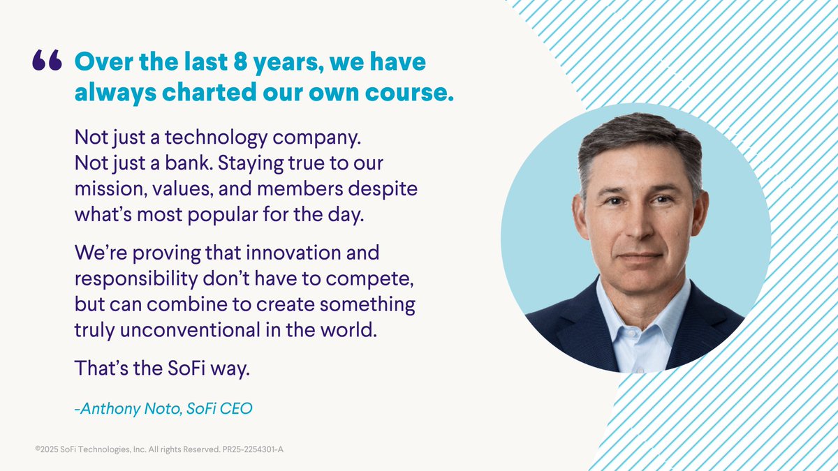 SoFi was built for one mission: Help people achieve financial independence so they can realize their ambitions.

Thank you to our members and clients for making Q2 another great quarter!