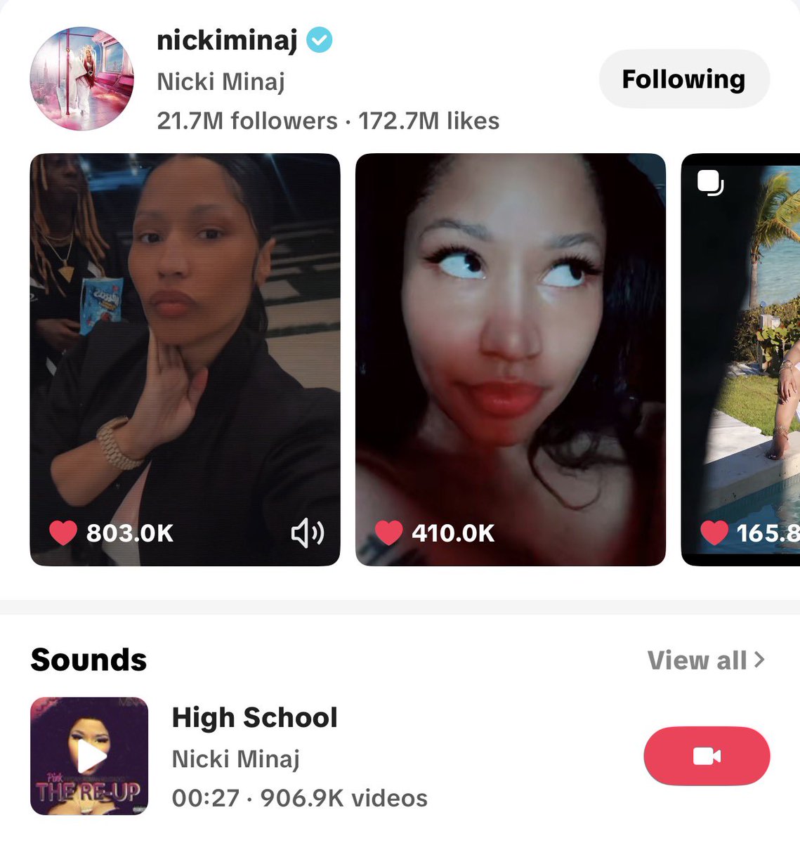 The Onika Magazine (@onikamagazinee) on Twitter photo ‼️| <a href="/NICKIMINAJ/">Nicki Minaj</a>’s “High School” sound has now been used in over 906K+ videos on Tiktok. ‼️| <a href="/NICKIMINAJ/">Nicki Minaj</a>’s “High School” sound has now been used in over 906K+ videos on Tiktok.