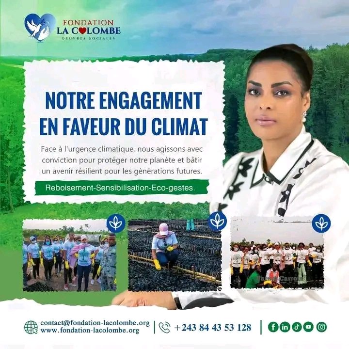 JeanEkila's tweet photo. Un arbre planté, c'est un futur qui germe en silence,
Une chance pour l'emploi, la paix et la résilience.
La fondation de Maman @HamidaKamerhe,
S'engage pour un monde plus heureux.
L'économie verte, ce n'est pas un rêve lointain,
C'est l'action locale, au quotidien. #LaColombe https://t.co/BBPtx89FBn