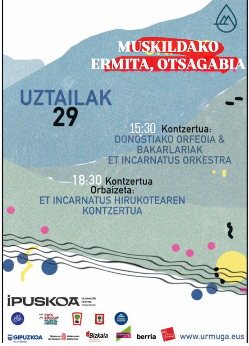 Urmugak bi ekitaldi eginen ditu gaur Otsagabian eta Orbaizetan. Emanaldi bietan izanen den Maite Kolas izan dugu gurean #Orbaizeta #Otsagabia #Urmuga

iratiirratia.eus/index.php/2025…