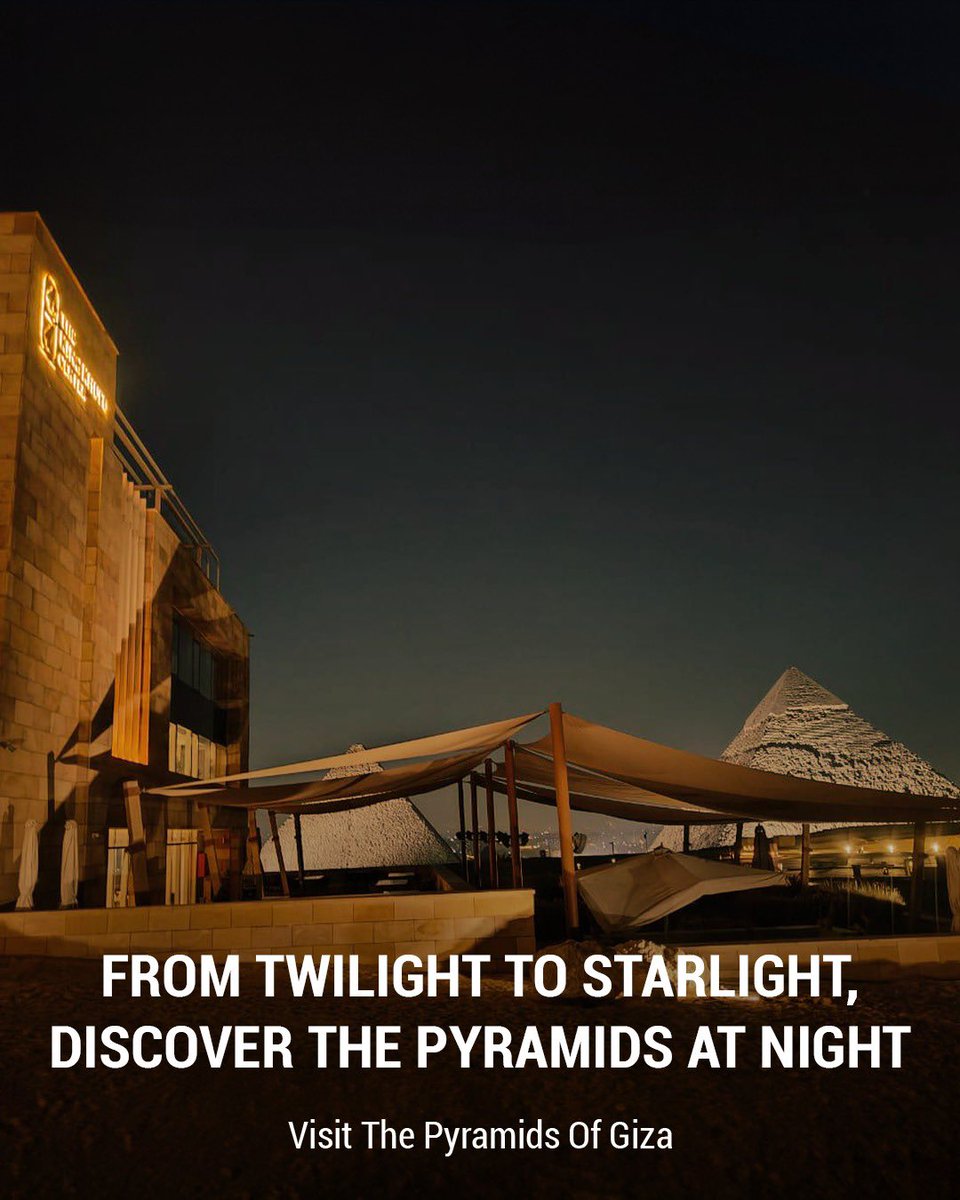 PyramidsOfGiza_'s tweet photo. The story of the pyramids continues into the night
King Khufu Center is open at night, bringing you flavor, culture, and calm under the Giza sky
#VisitthePyramidsofGiza
تستمر قصة الأهرامات حتى الليل
مركز الملك خوفو مفتوح ليلاً، ليقدم لك النكهات والثقافة والسكينة تحت سماء الجيزة https://t.co/NeZuQESd8J