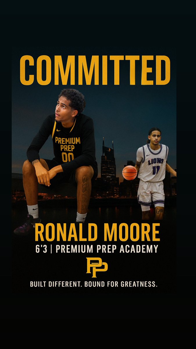 📍Columbia, TN ➡️ Nashville, TN
Height: 6’3” | Position: SG/Wing
Style: Explosive. Confident. Built for the big stage.

💥 OFFICIAL.
Ronald Moore is locked in with Premium Prep Academy.
A dynamic dunker with a relentless motor, a chase down shot blocker with elite bounce, and