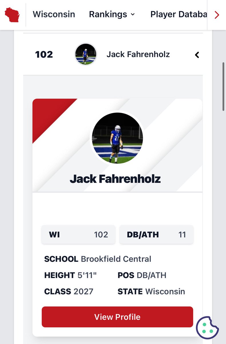 Jack Fahrenholz (@jackfahrenholz) on Twitter photo Thank you <a href="/MJ_NFLDraft/">Mark Johnson</a> for ranking me the 11th best DB in the C/O 2027!!! <a href="/PrepRedzoneWI/">Prep Redzone Wisconsin</a> <a href="/Mr_Nellis/">Joel Nellis</a> Still a lot of work to get done! Let’s goo!💪 Thank you <a href="/MJ_NFLDraft/">Mark Johnson</a> for ranking me the 11th best DB in the C/O 2027!!! <a href="/PrepRedzoneWI/">Prep Redzone Wisconsin</a> <a href="/Mr_Nellis/">Joel Nellis</a> Still a lot of work to get done! Let’s goo!💪