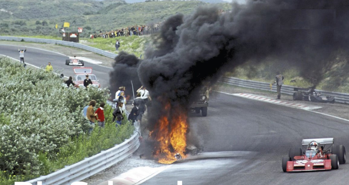 Pasiontuerca's tweet photo. 29 DE JULIO 1973: GP de Paises Bajos en Zandvoort , tragedia en la Vta. 8 cuando Roger Williamson revienta un neumatico, pega al guardrail, vuelca, se incendia y son vanos los intentos de rescate, 1-2 de Tyrrell con Jackie Stewart a 184,022kph y Francoise Cevert https://t.co/TlbAXx9Rtu