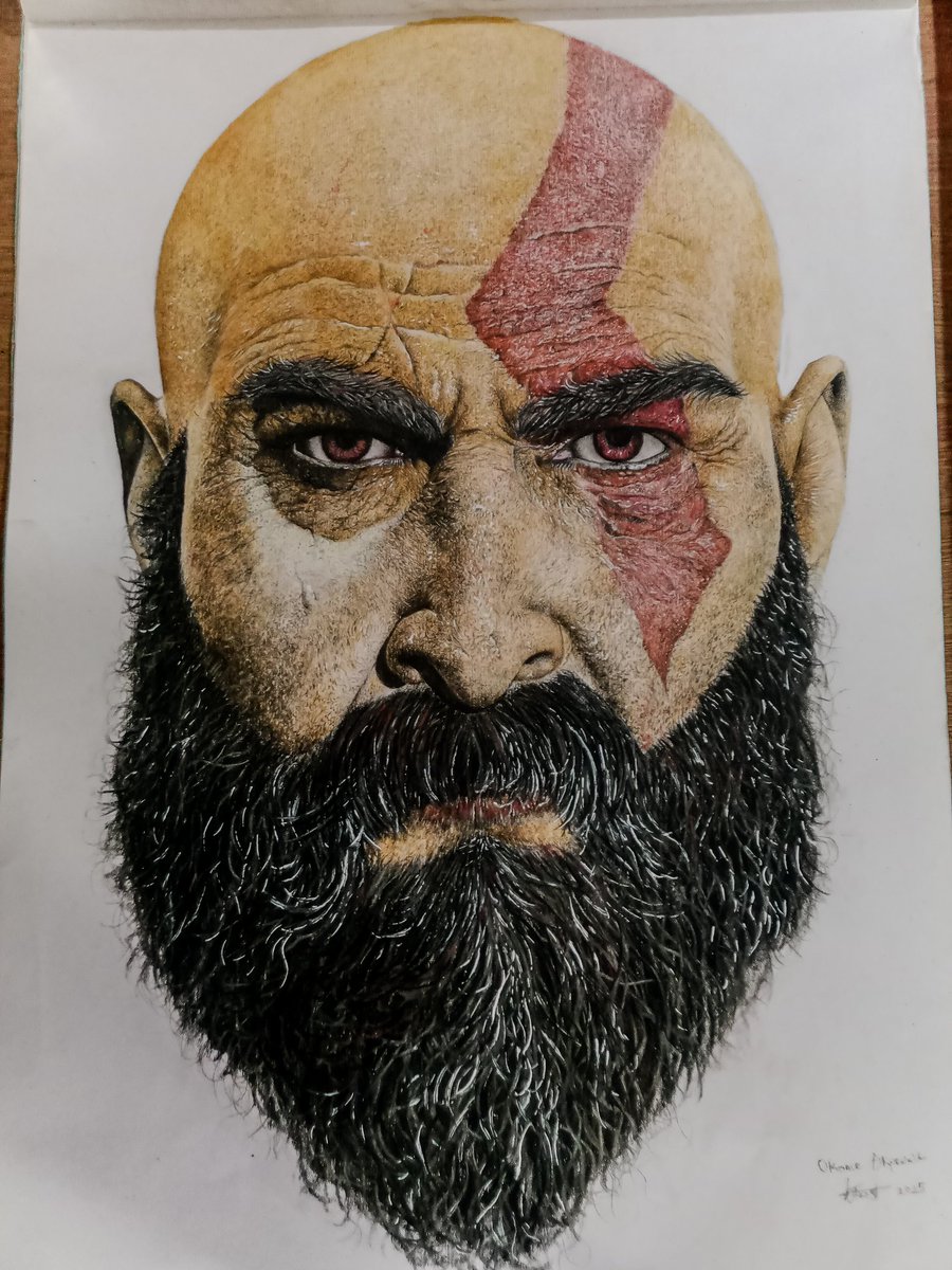 TheLegend_01's tweet image. Completed drawing of god of war, which I drew with pastel pencil.
#godofwar #pasteldrawing