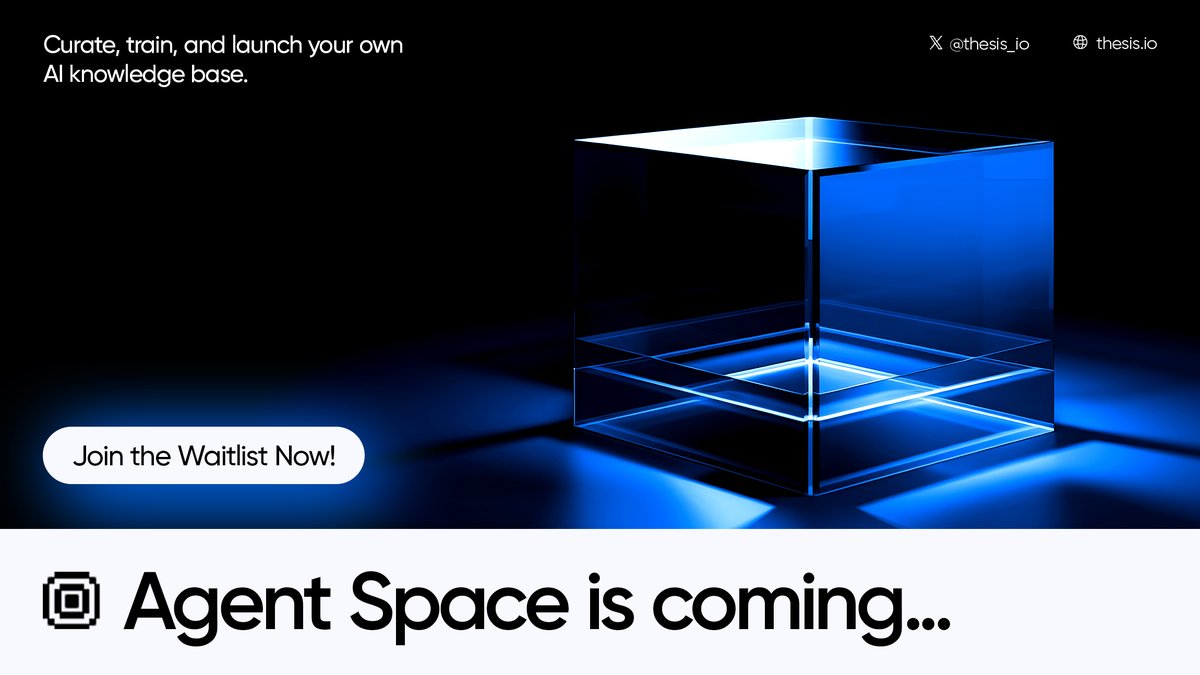 🟢 The latest 'Agent Space' is coming on Thesis.io soon - and the Waitlist is OPEN!

Think of it as your own AI knowledge base:
→ Curate niche knowledge bases
→ Add custom tools + prompts
→ Publish it all as a live agent
→ Oversee collaborators

👉 What's even