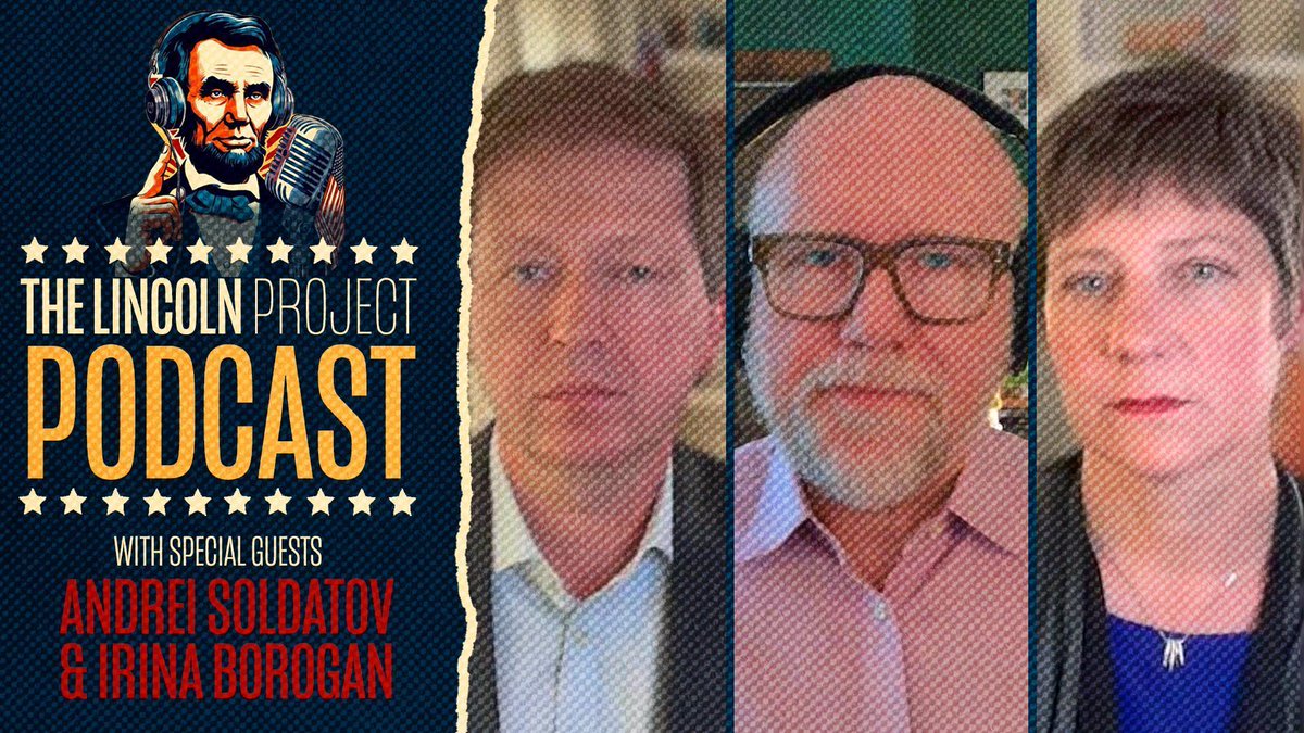 The Lincoln Project (@projectlincoln) on Twitter photo Russian anti-authoritarian journalists <a href="/AndreiSoldatov/">Andrei Soldatov</a> and <a href="/irinaborogan/">Irina Borogan</a> join the LP Podcast to tell all on Putin, Russian conflict, and their incredible journey to escape Russia and give us the truth. Watch it here: youtube.com/watch?v=vrqd9F… Russian anti-authoritarian journalists <a href="/AndreiSoldatov/">Andrei Soldatov</a> and <a href="/irinaborogan/">Irina Borogan</a> join the LP Podcast to tell all on Putin, Russian conflict, and their incredible journey to escape Russia and give us the truth. Watch it here: youtube.com/watch?v=vrqd9F…
