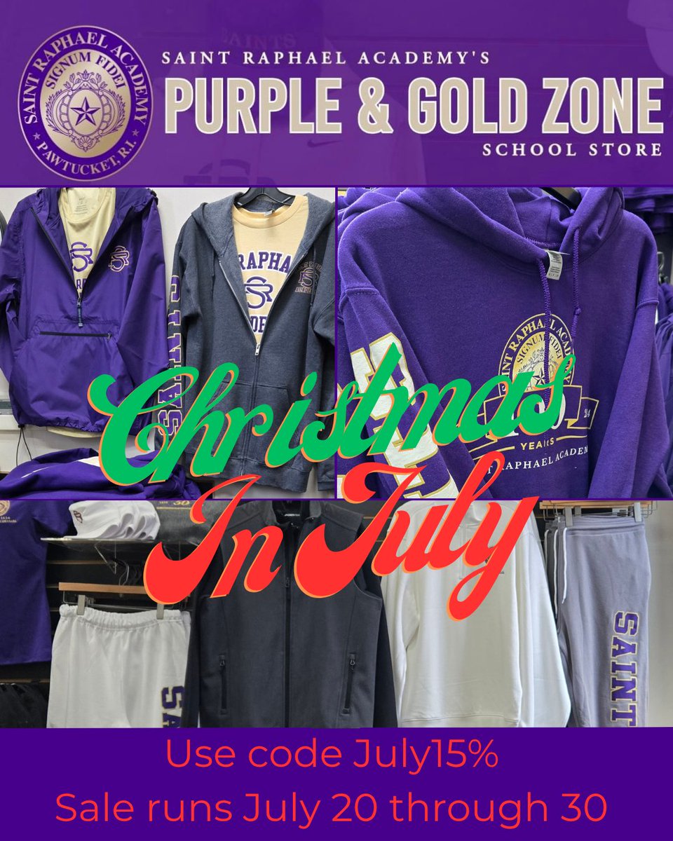 Last chance to enjoy 15% off your entire order with code JULY15% at checkout! Whether you're stocking up for fall or picking up the perfect gift for your favorite Saint, now’s the time to shop and save!

Pat will be in the store today from 5:30-7:30 p.m.! Stop by!