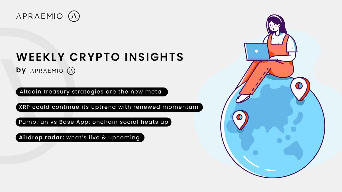 GM, APRA Fam,

Welcome back to Crypto Insights — your weekly guide to the boldest moves and biggest shifts across the digital asset space. Let’s break it down:

1️⃣ Altcoin treasury strategies are the new meta 🏦

Bitcoin treasuries have long been the gold standard for public