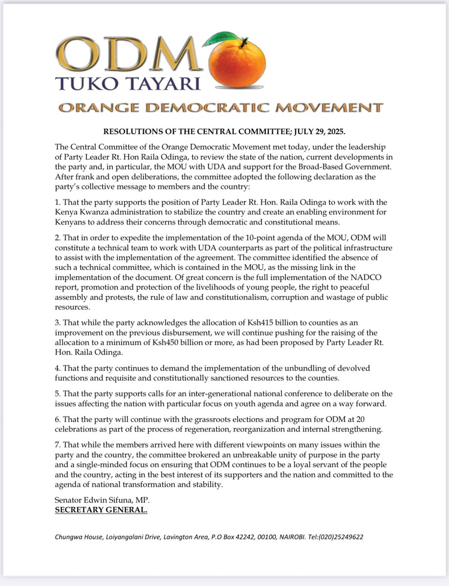 Party Position as per the resolution of the Central Committee today…