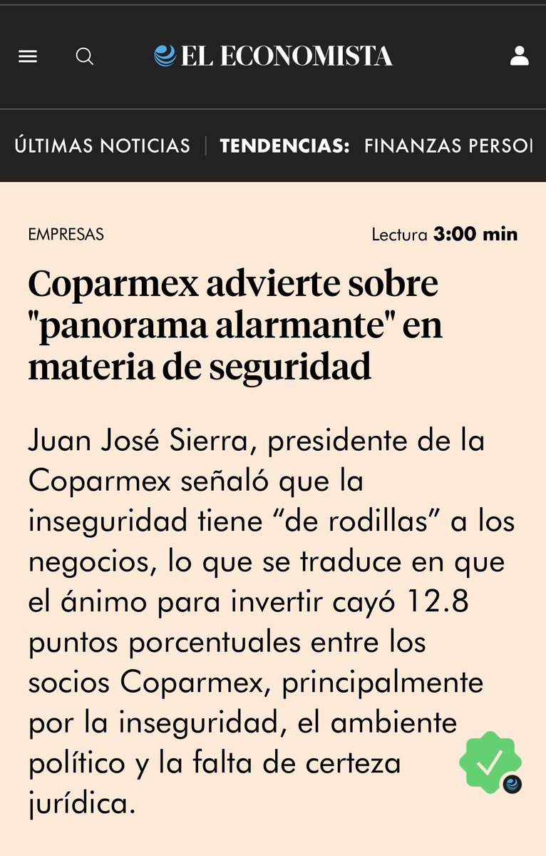 🔴 La Encuesta sobre percepción de inseguridad y COPARMEX confirman que la estrategia del gobierno contra el crimen es un Fracaso .