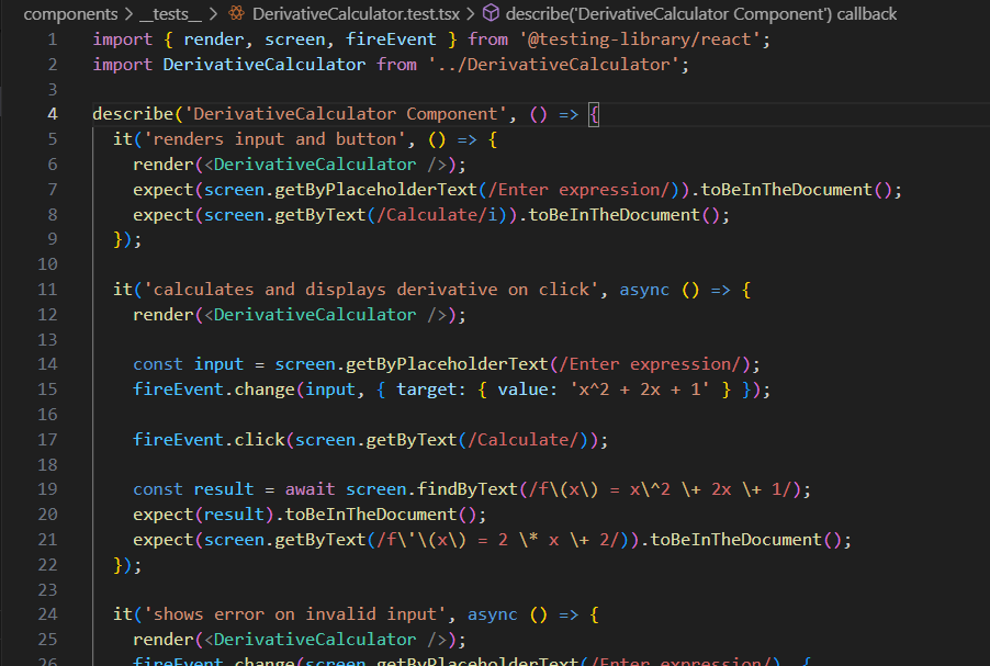 umeshsuwal_'s tweet photo. #LSPPDay59
Today, I learned to write unit tests using Jest and React Testing Library, tested math functions, chart logic, and component behavior with props.
@lftechnology
#60DaysOfLearning2025 #LearningWithLeapfrog https://t.co/fZVcwgNNeS