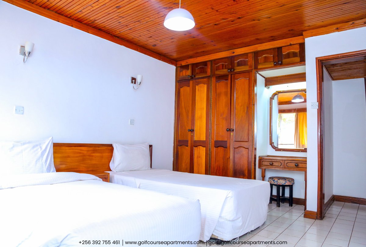 GolfCourseApart's tweet image. Two beds mean double comfort in our spacious Golf Course Apartments.

To book or sight visit, Call: +256392755461 | Email : gci@golfcourseapartments .com

#Golfcourse #Homes #Apartments #Airbnb #Kampala #accomodation #comfort