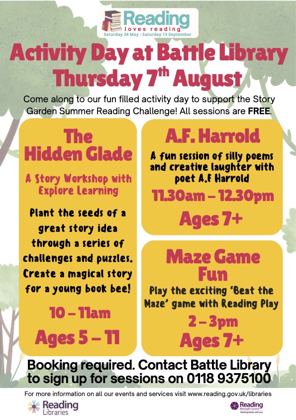 📚 Free Event with Our Patron AF Harrold 📚

We’re delighted that our patron, author and poet AF Harrold, will be entertaining children and families at Battle Library!

A wonderful opportunity to inspire a love of reading. 

#AFHarrold #ChildrensBooks #FreeEvent