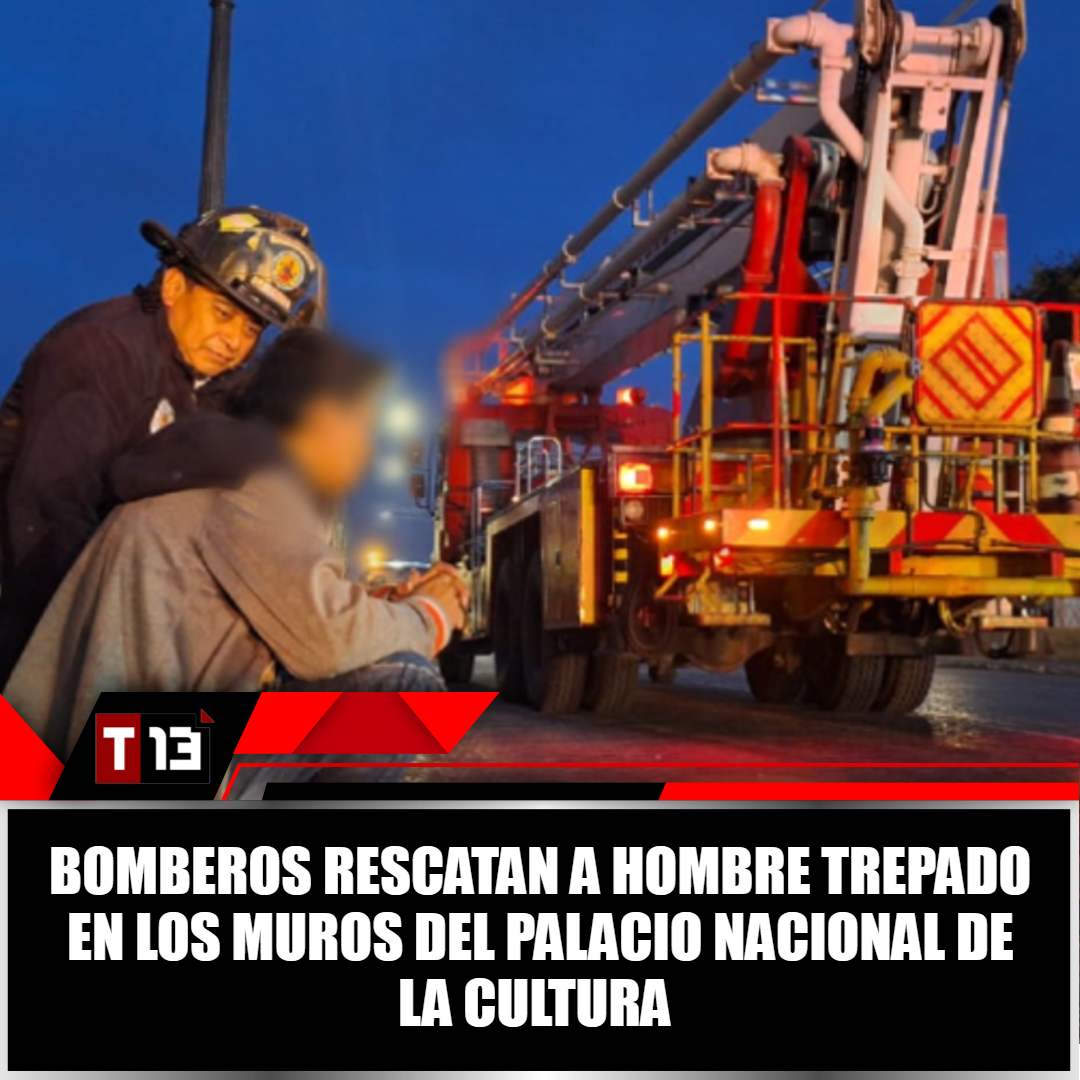 Bomberos rescatan a hombre trepado en los muros del Palacio Nacional de la Cultura ➡ bit.ly/3GX1slp